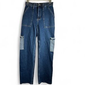 Hollister High Rise Mom Jeans Medium Wash Vintage Stretch Denim Jeans W26 X L27